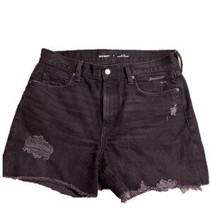 Old Navy women's shorts slouchy hi rise black denim size 8